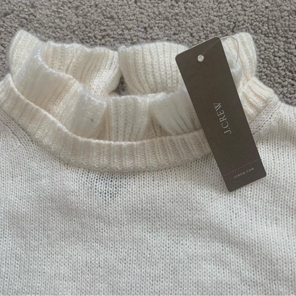 J.Crew Ruffle Neck Detail Wool Blend Sweater - Picture 2 of 8